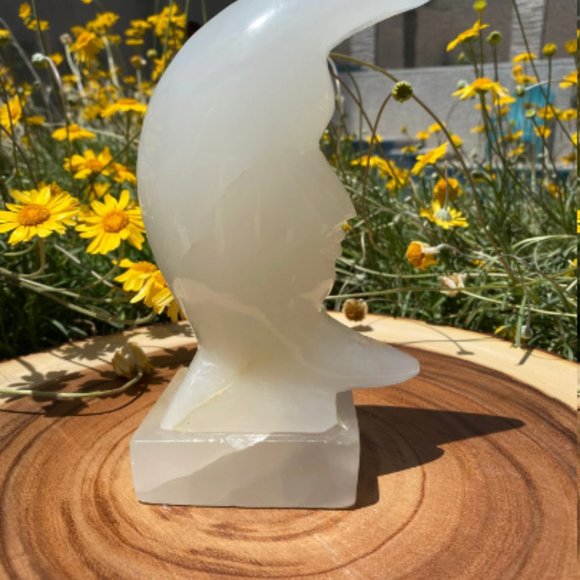 Onyx Moon Lamp, Boho Decor, Office Decor, Lighting Fixture, Unique Lighting - Picture 5 of 6